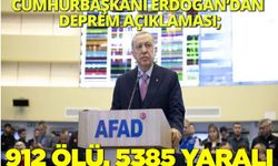 Cumhurbaşkanı Erdoğan'dan Deprem Açıklaması: 912 Ölü, 5385 Yaralı