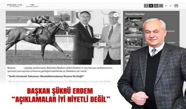 Başkan Şükrü Erdem “Açıklamalar İyi Niyetli Değil’’