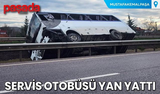 Servis Otobüsü Yan Yattı