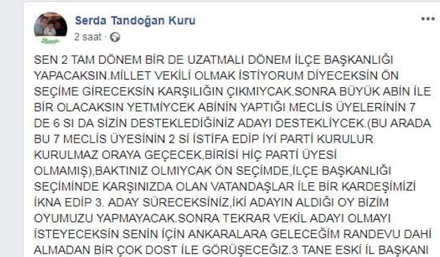 CHP İlçe Başkanı Tandoğan Kuru, Doğru Bildiğini Yazıyor...