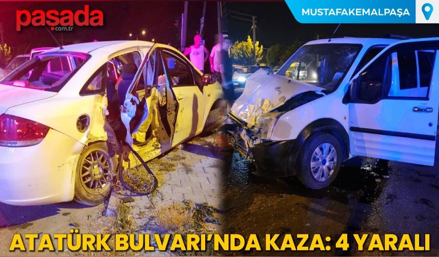 Atatürk Bulvarı'nda Kaza 4 Yaralı