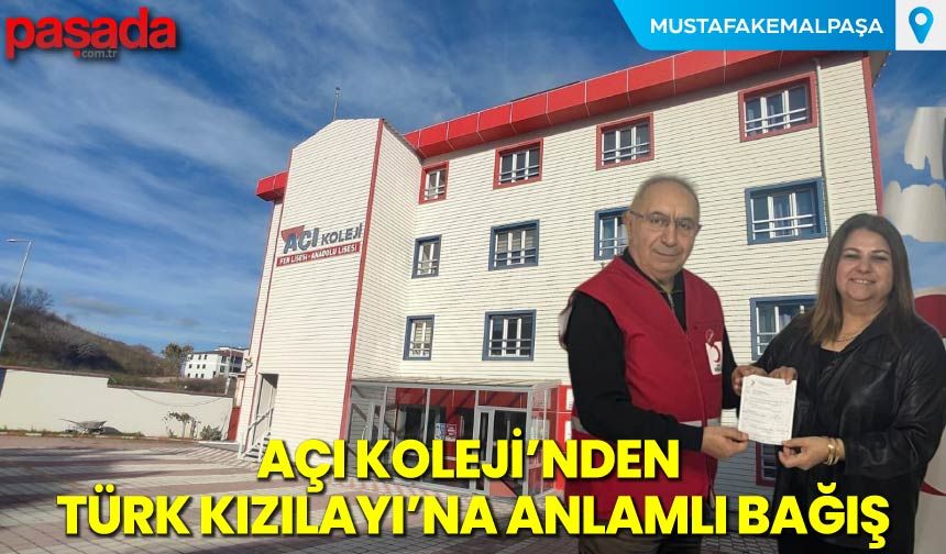 Açı Koleji’nden Türk Kızılayı’na Anlamlı Bağış