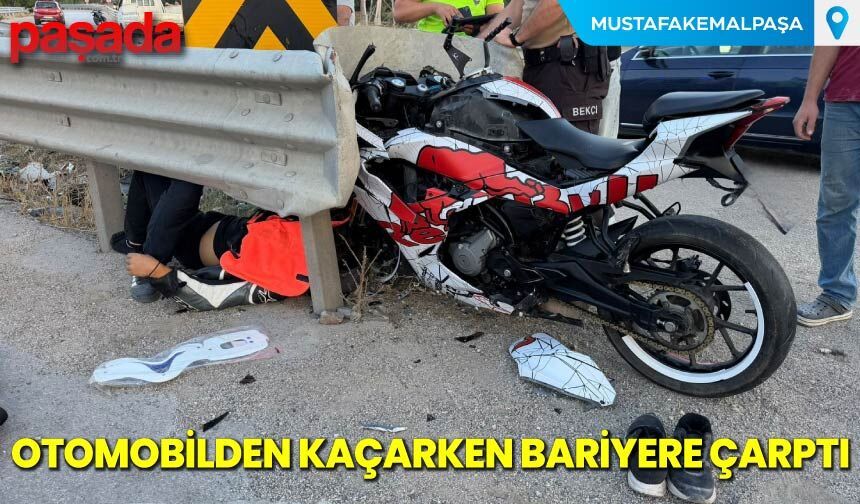 Otomobilden Kaçarken Bariyere Çarptı